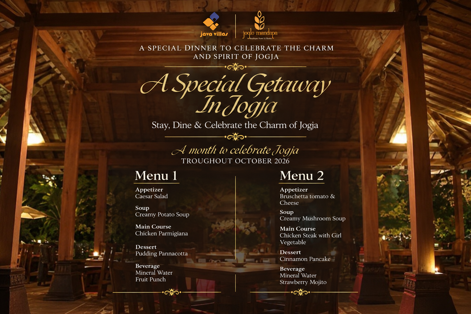 HUT Kota Yogyakarta - Dinner Menu